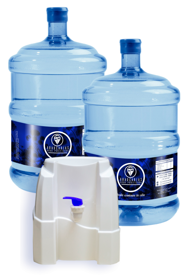 Pack básico: dispensador básico + 2 botellones llenos de 20 L.