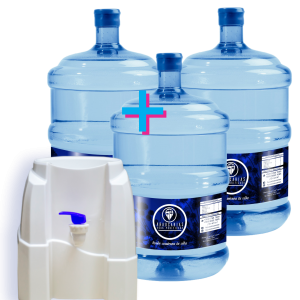 Pack básico: dispensador básico + 3 botellones llenos de 20 L.