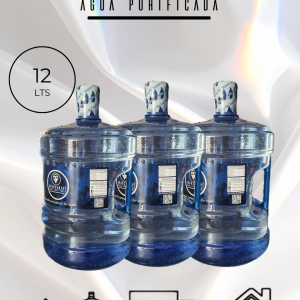 3 Recargas de Agua Purificada 12 Litros (Intercambio de Envases) a Domicilio
