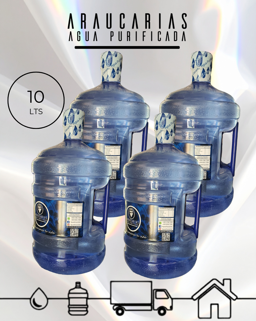 4 Recargas de Agua Purificada 10 Litros (Intercambio de Envases) a Domicilio