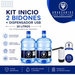 Kit Inicio 2 Bidones de 20L + Dispensador USB