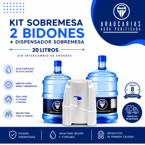 Kit Sobremesa 2 Bidones de 20L + Dispensador